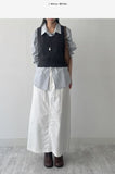 Basic Stopper Denim Long Skirt