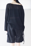 Duren See-Through Shirring T-Shirt