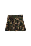 Meshid flare mid-length skirt