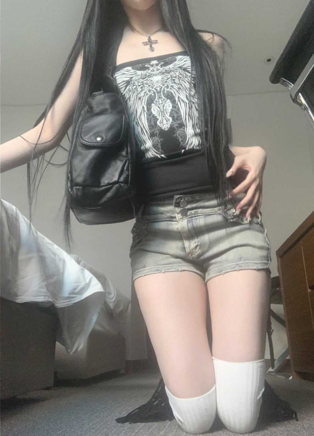【suzen】icing y2k vintage denim shorts suzen(スゼン) - アイシングy2kビンテージデニムショートパンツ