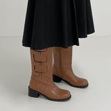 Cult Buckle Round Long Boots
