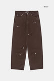 Snow embroidery wide cotton pants