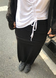 STRAP LAYERED WRAP SKIRT
