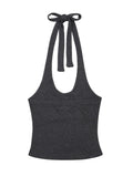 LONG TIE HALTER TOP