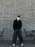 Half Zip-Up Wool Knit
