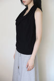 Back Twist Drape Halter Top