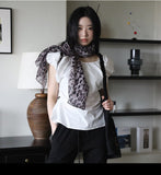 Leopard chiffon muffler