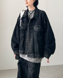 Coated Set Black Denim Jacket