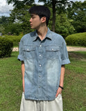 Russ Washed Snap Denim Shirt