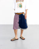 Patchwork Denim Half Pants