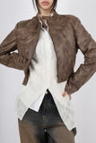 Suede Cropped Leather Jacket