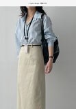 [Belt SET] Cotton H-line Long Skirt