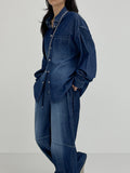 [Long sleeve ver.] Snap washing overfit denim shirt