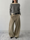 [Tie Set] Striped Boat Neck Knit