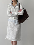 Forming Boat Neck Cardigan T-shirt