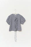 (W) Mote Check Shirring Blouse
