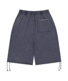 WASHED CUT OFF APPLIQUE SWEAT SHORTS