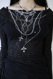 Cross long net knit