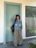 Snap Button Denim Shirt Jacket