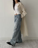 103 Grayish Wide Denim Pants