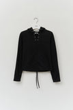(W) Rim Eyelet Hooded Top