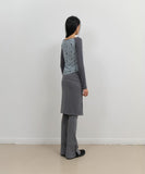 Button Slit Midi Skirt