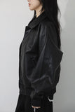 Vegan leather varsity jacket