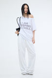 PRTN) Hotfix One-Shoulder Unbalanced T-shirt
