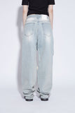 destroyed washing jeans