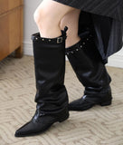 Shirring Western Warmer Long Boots