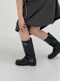 Buckle Roundto Midi Boots