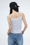 Sheen Button Rib Tank Top