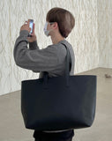Big square leather bag
