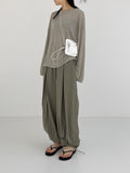 Linen Slit See-Through Overfit T-Shirt