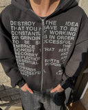 Lettering Crop Hood Zip-Up