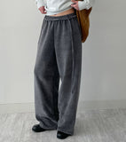 Velour Strap Banding Wide Pants