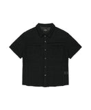 RAW CUT KNIT HALF SHIRT
