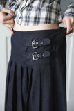 Denny Pleated Long Skirt