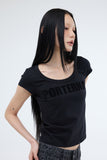 PRTN) U-neck Hurupi Logo Short Sleeve T-Shirt
