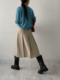 Low Midi Pleated Skirt