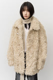 (W) Curly Duffle Fur Coat