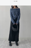 Boucle Off-Shoulder Knit