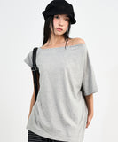 Off-shoulder boxy T-shirt
