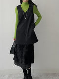 Velour layered pleated skirt