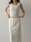 [SET] Pleated Sleeveless Skirt Two-Piece Set