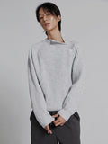 Side Line Button Raglan Knit