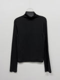 Tencel Cutting See-Through Neck Polar T-shirt