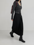Pencil Pleated Long Skirt