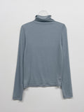 Tencel Cutting See-Through Neck Polar T-shirt