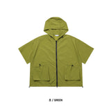 String Pocket Nylon Half Jacket